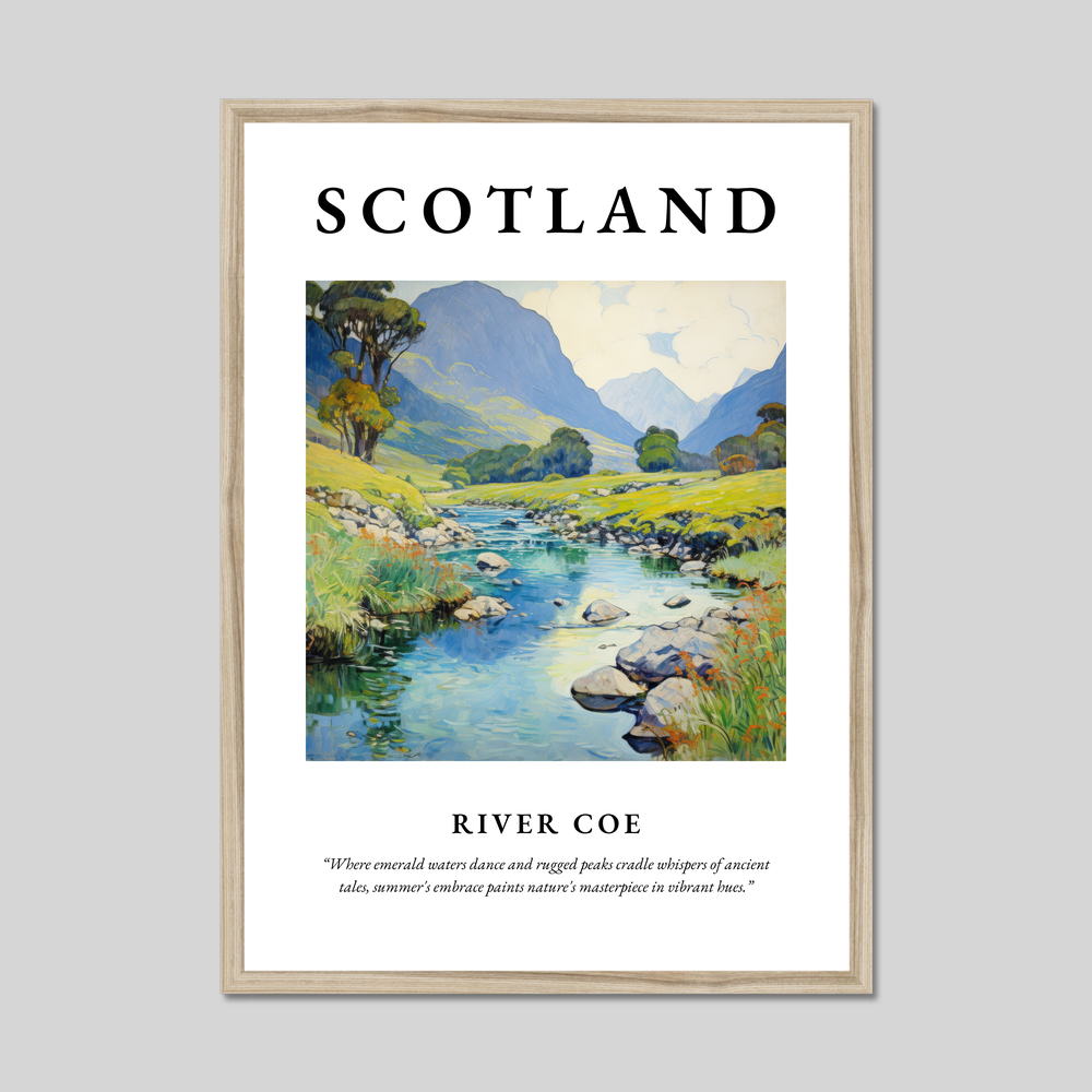 Poster in a natural frame with the word Scotland