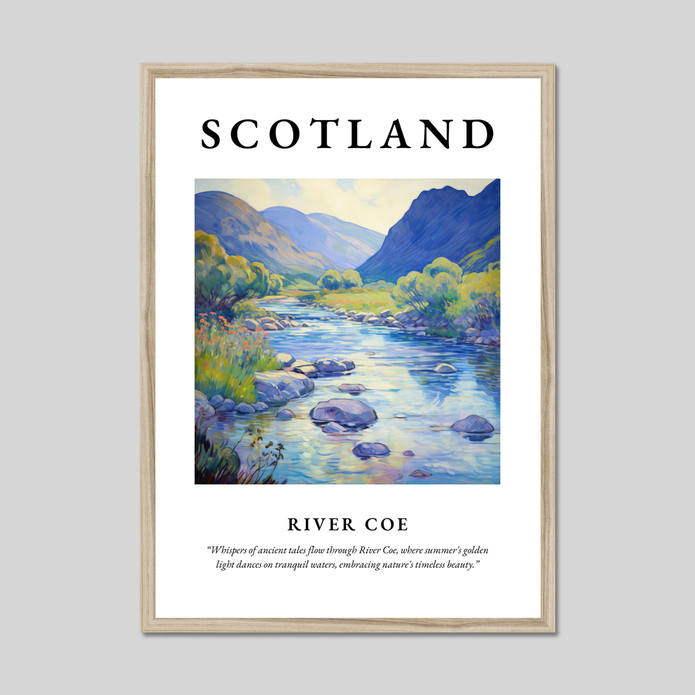 Poster in a natural frame with the word Scotland