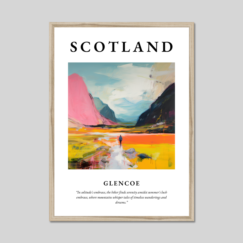 Poster in a natural frame with the word Scotland