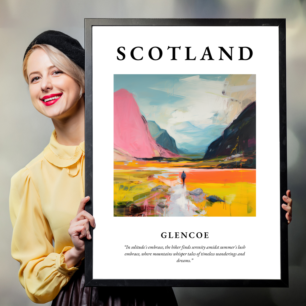 Person holding a poster of Glencoe