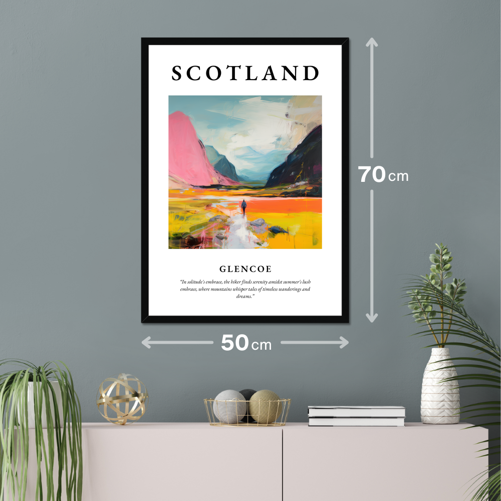 Poster of Glencoe hanging on a wall