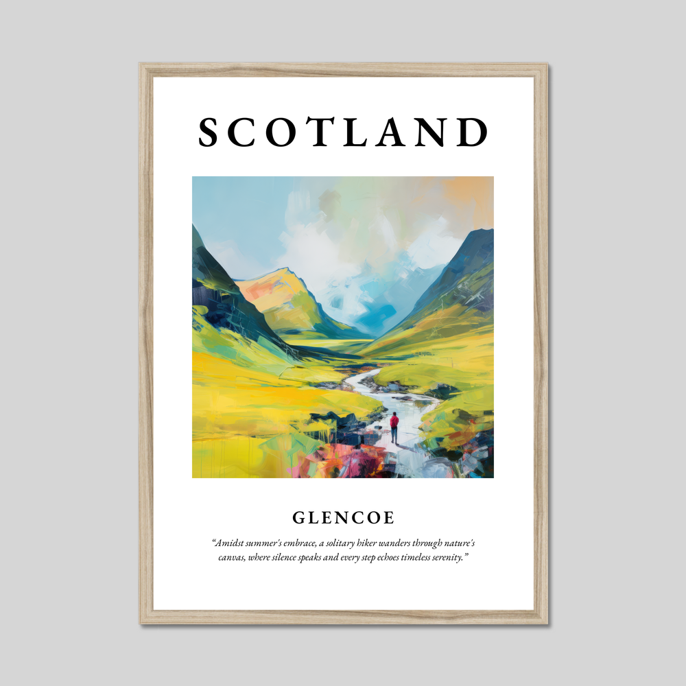 Poster in a natural frame with the word Scotland