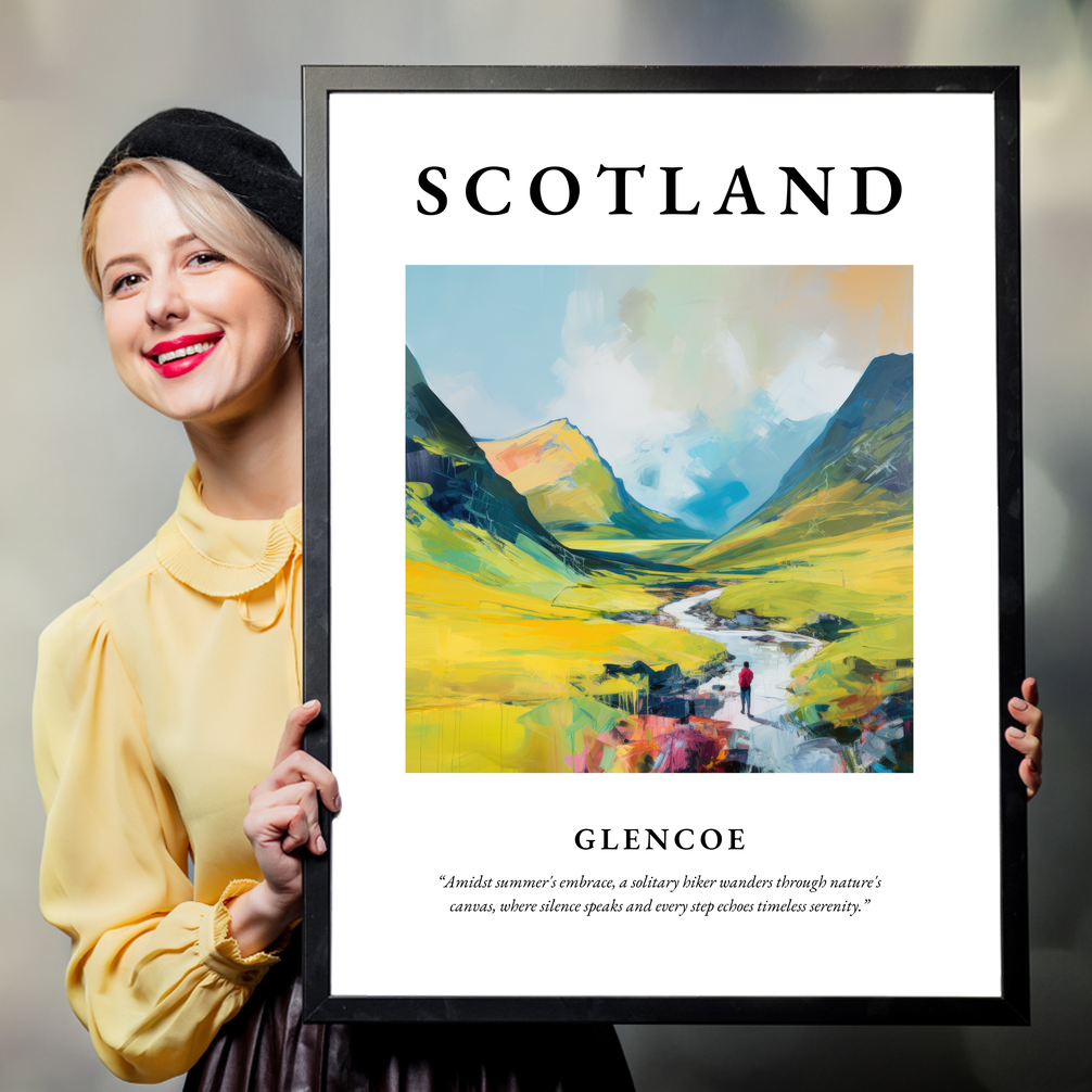 Person holding a poster of Glencoe