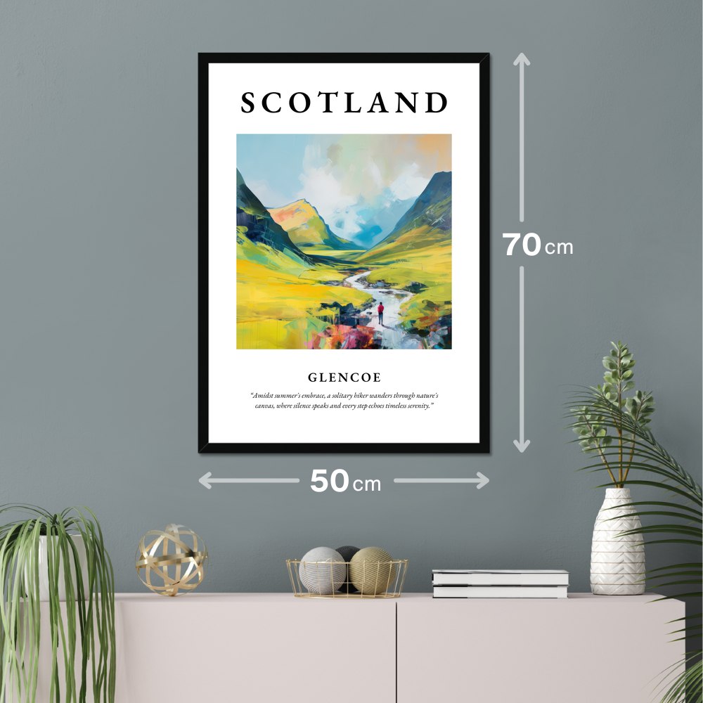 Poster of Glencoe hanging on a wall