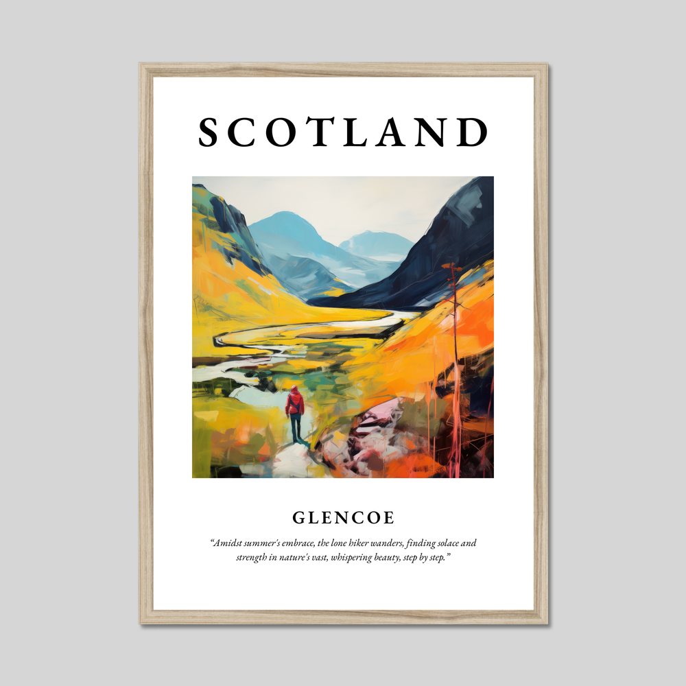 Poster in a natural frame with the word Scotland