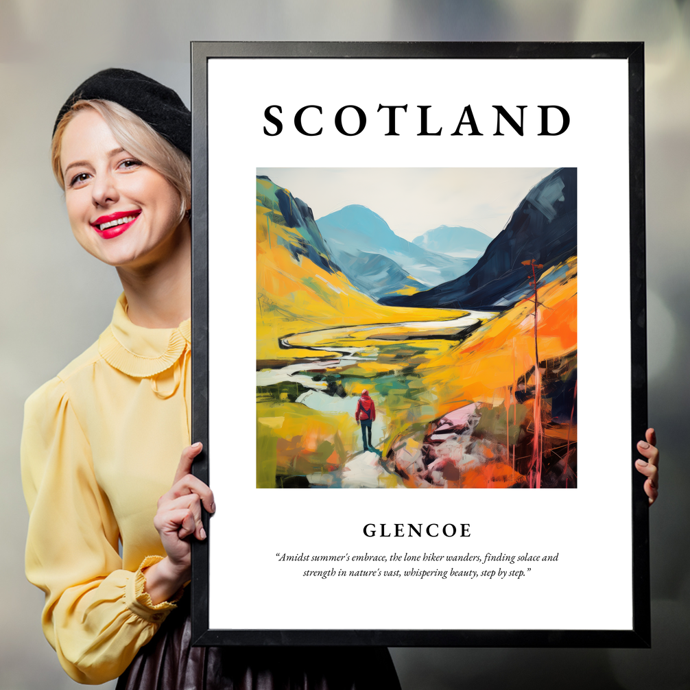 Person holding a poster of Glencoe