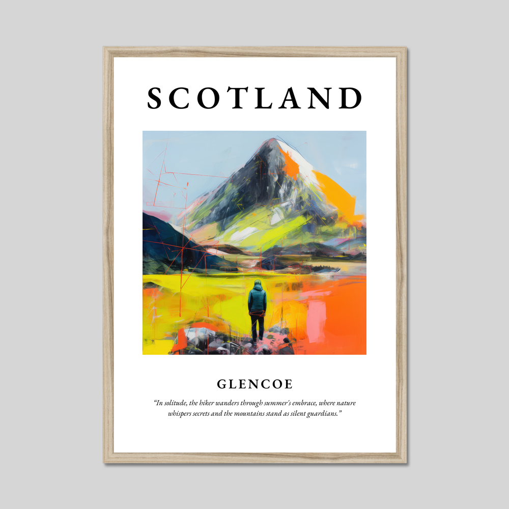 Poster in a natural frame with the word Scotland