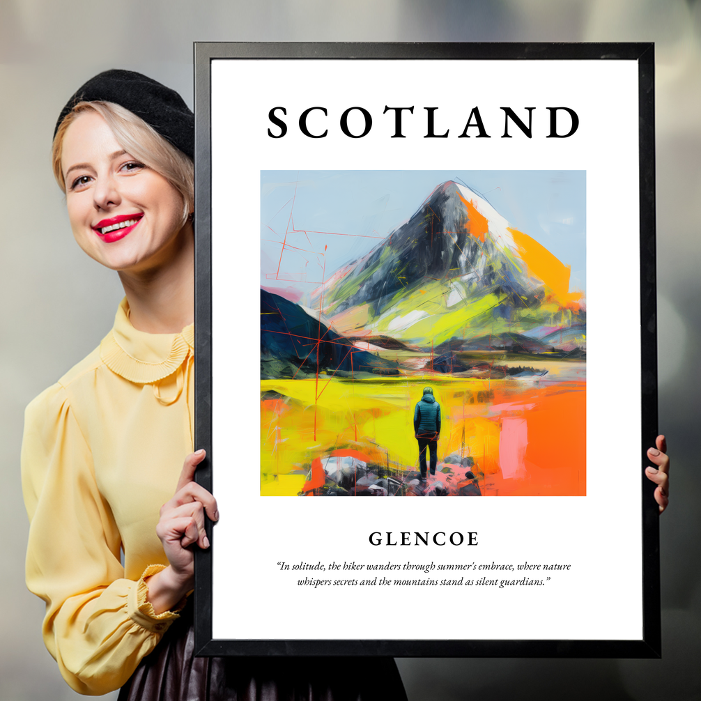 Person holding a poster of Glencoe