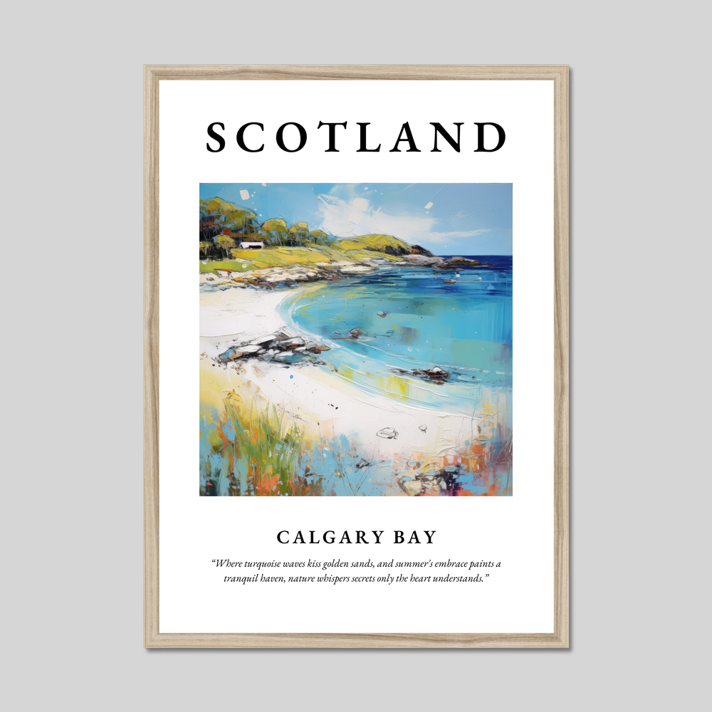 Poster in a natural frame with the word Scotland