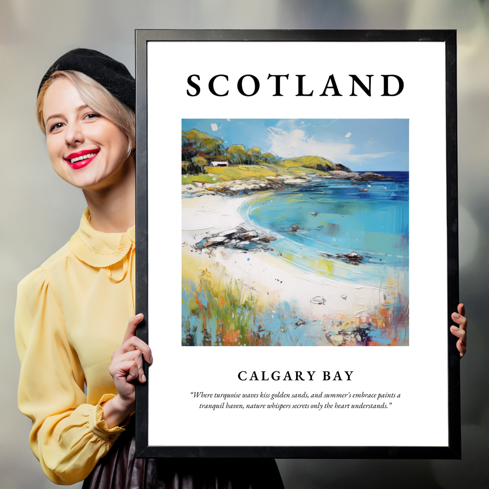 Person holding a poster of Calgary Bay