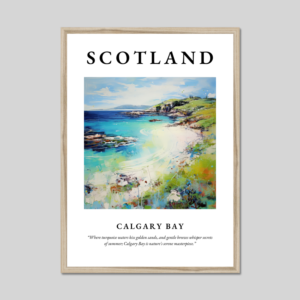 Poster in a natural frame with the word Scotland