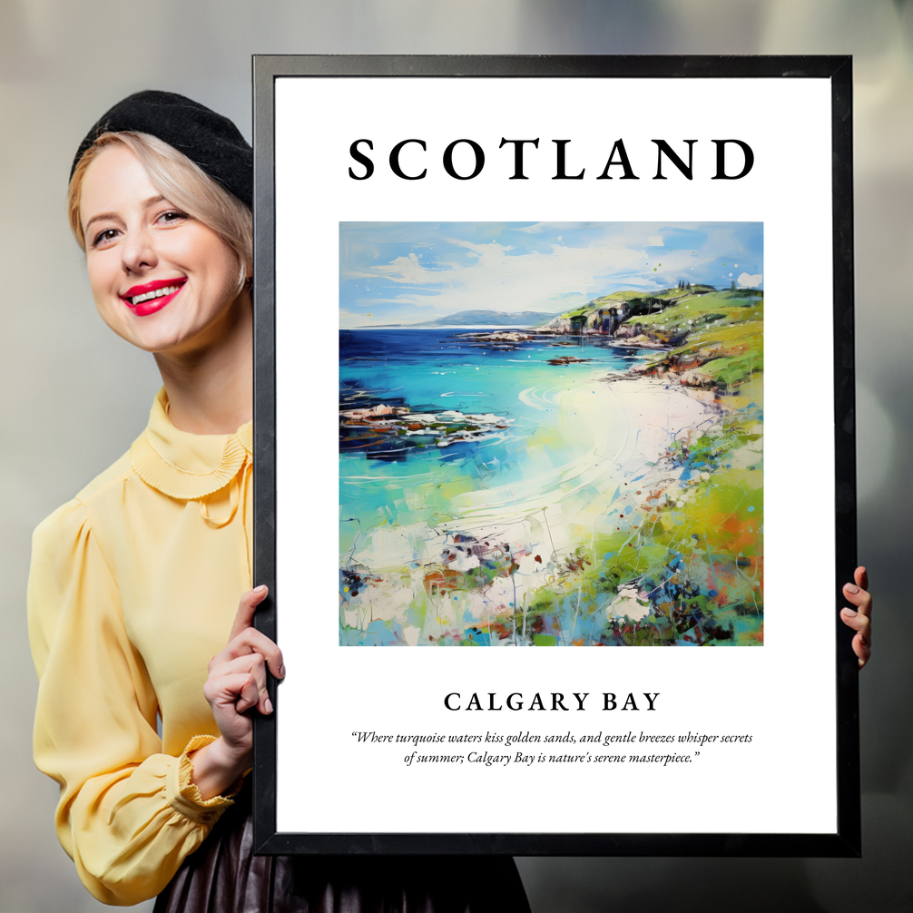 Person holding a poster of Calgary Bay