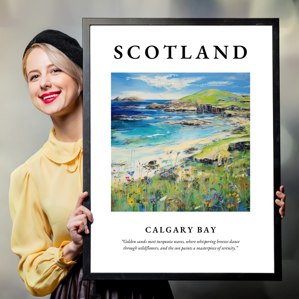 Person holding a poster of Calgary Bay