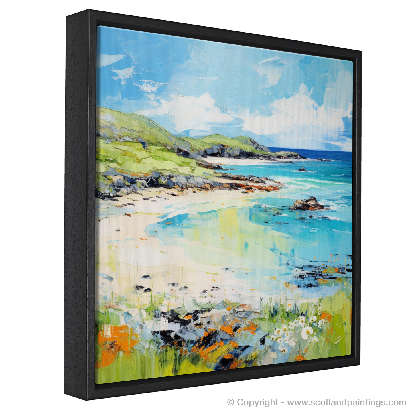 Painting and Art Print of Calgary Bay, Isle of Mull in summer entitled "Summer Serenade at Calgary Bay".