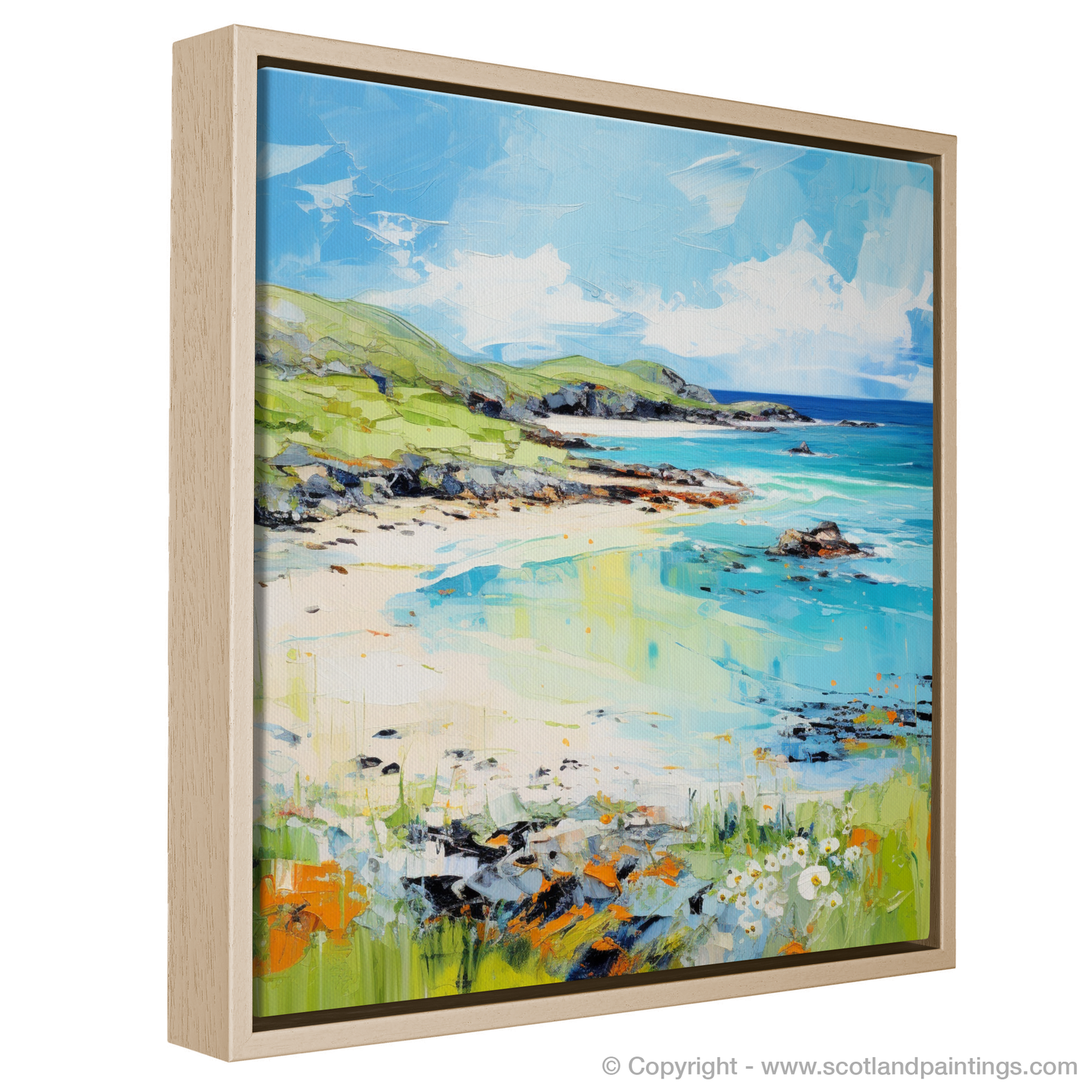 Painting and Art Print of Calgary Bay, Isle of Mull in summer entitled "Summer Serenade at Calgary Bay".