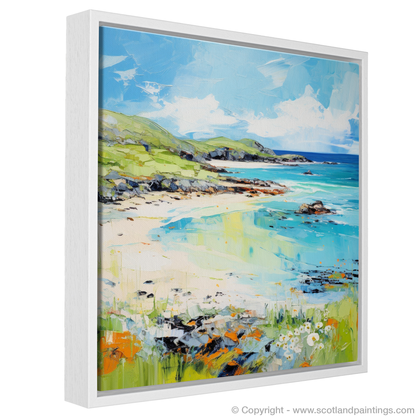 Painting and Art Print of Calgary Bay, Isle of Mull in summer entitled "Summer Serenade at Calgary Bay".