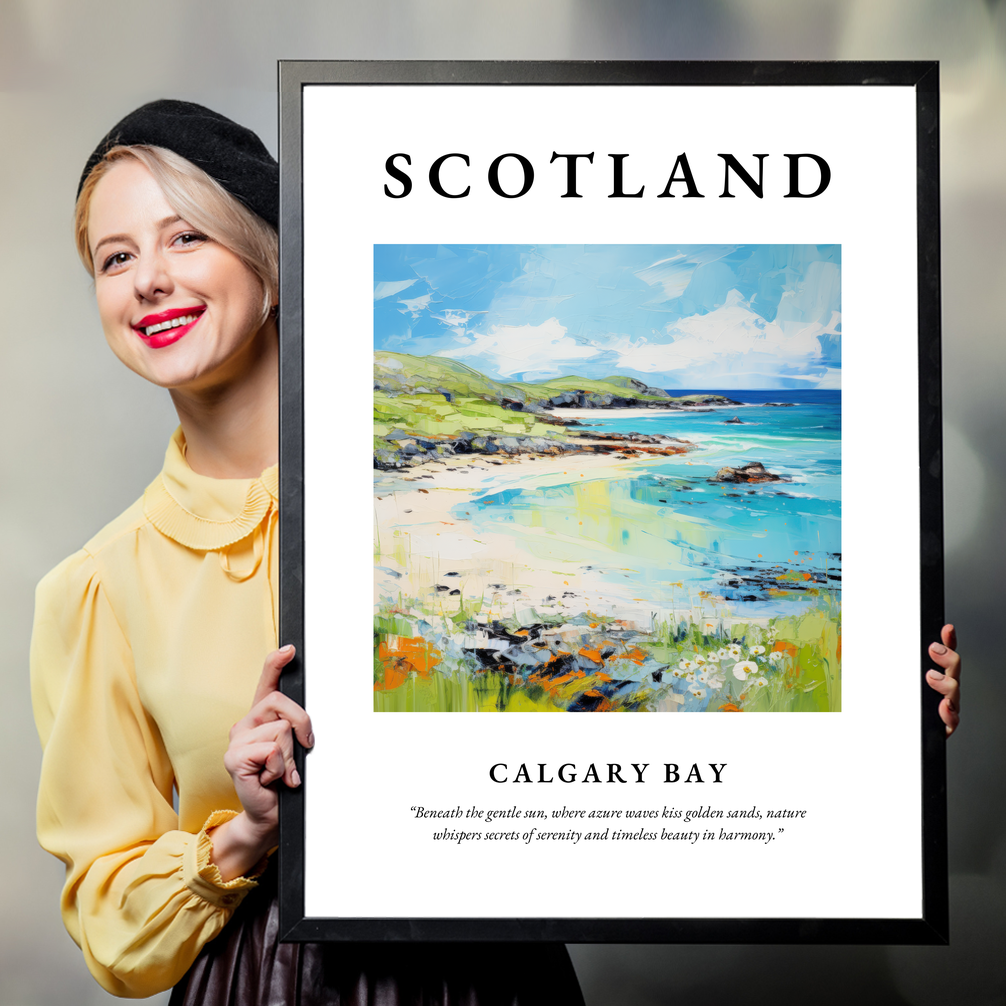 Person holding a poster of Calgary Bay