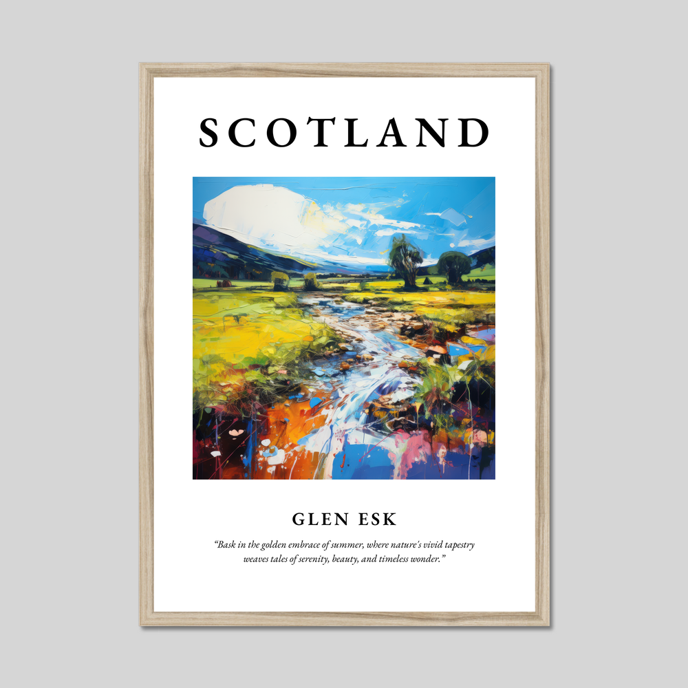 Poster in a natural frame with the word Scotland