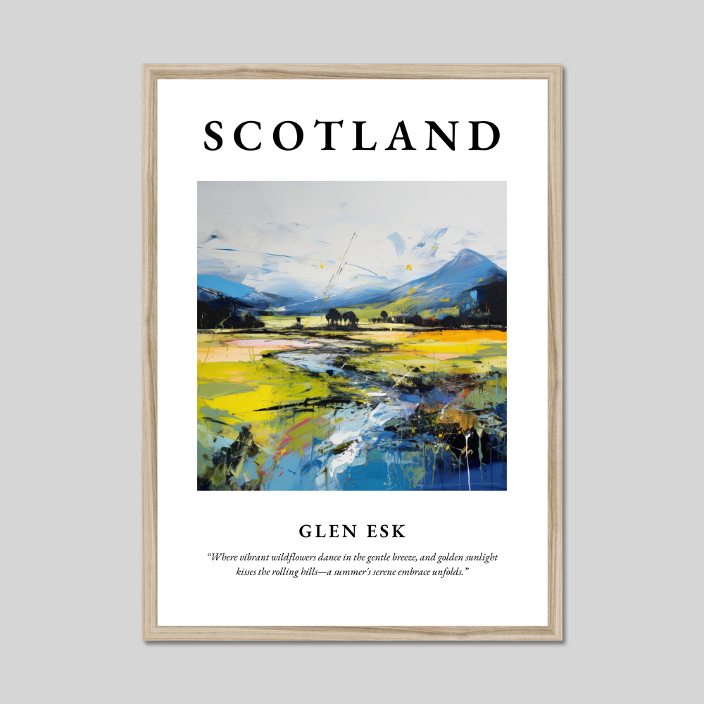 Poster in a natural frame with the word Scotland