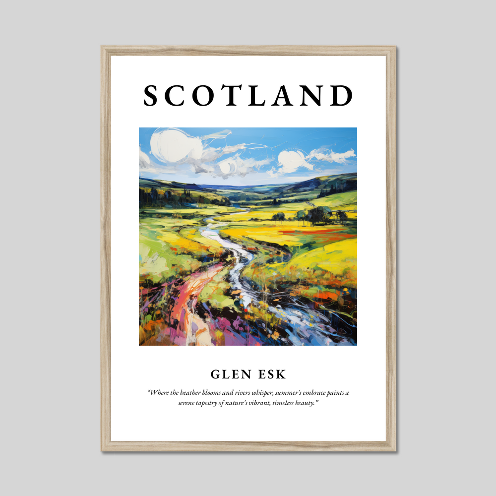 Poster in a natural frame with the word Scotland