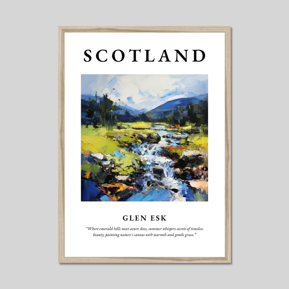 Poster in a natural frame with the word Scotland