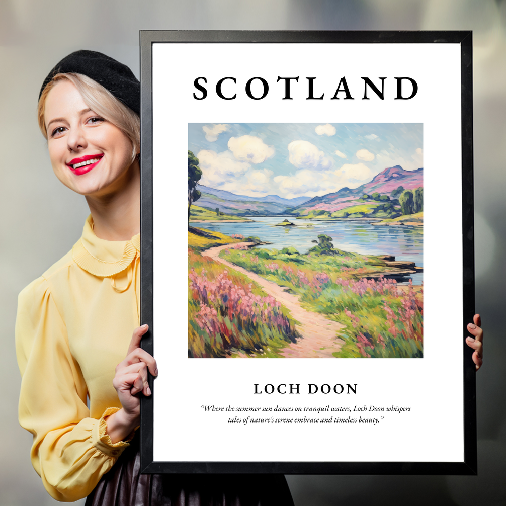 Person holding a poster of Loch Doon