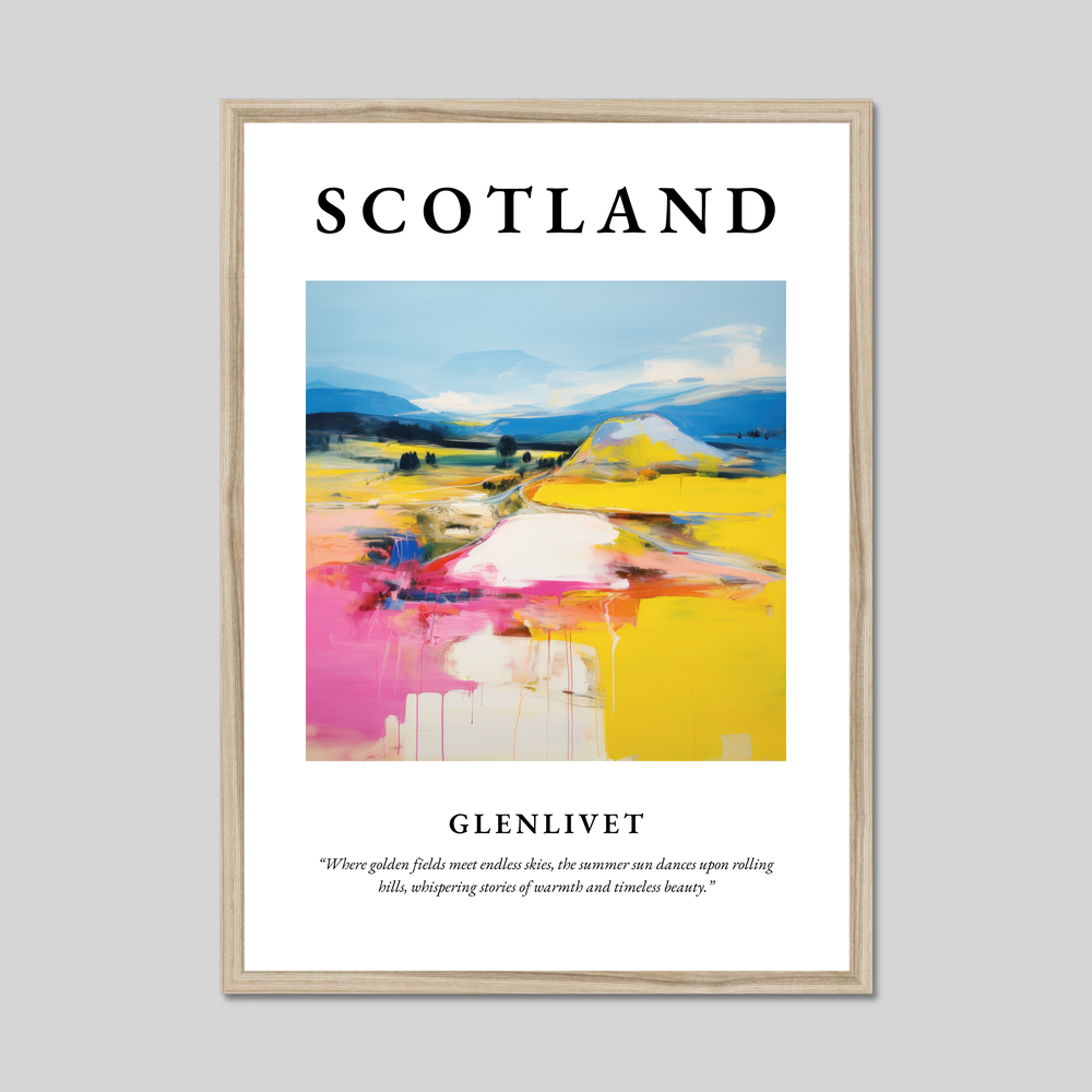 Poster in a natural frame with the word Scotland