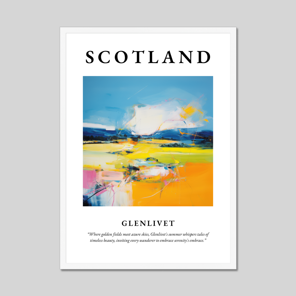 Poster in a white frame with the word Scotland