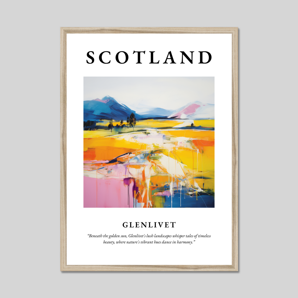 Poster in a natural frame with the word Scotland