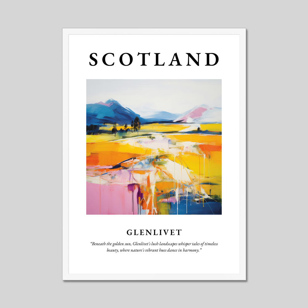 Poster in a white frame with the word Scotland