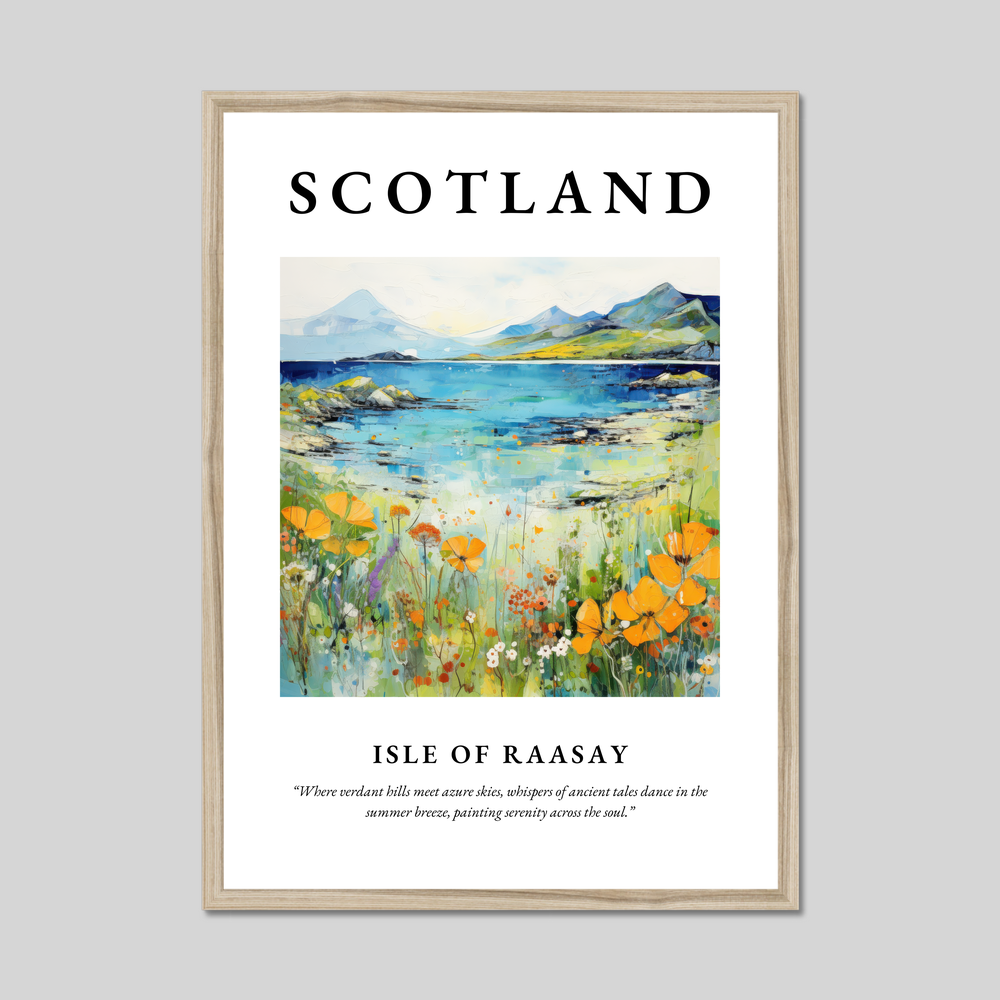 Poster in a natural frame with the word Scotland