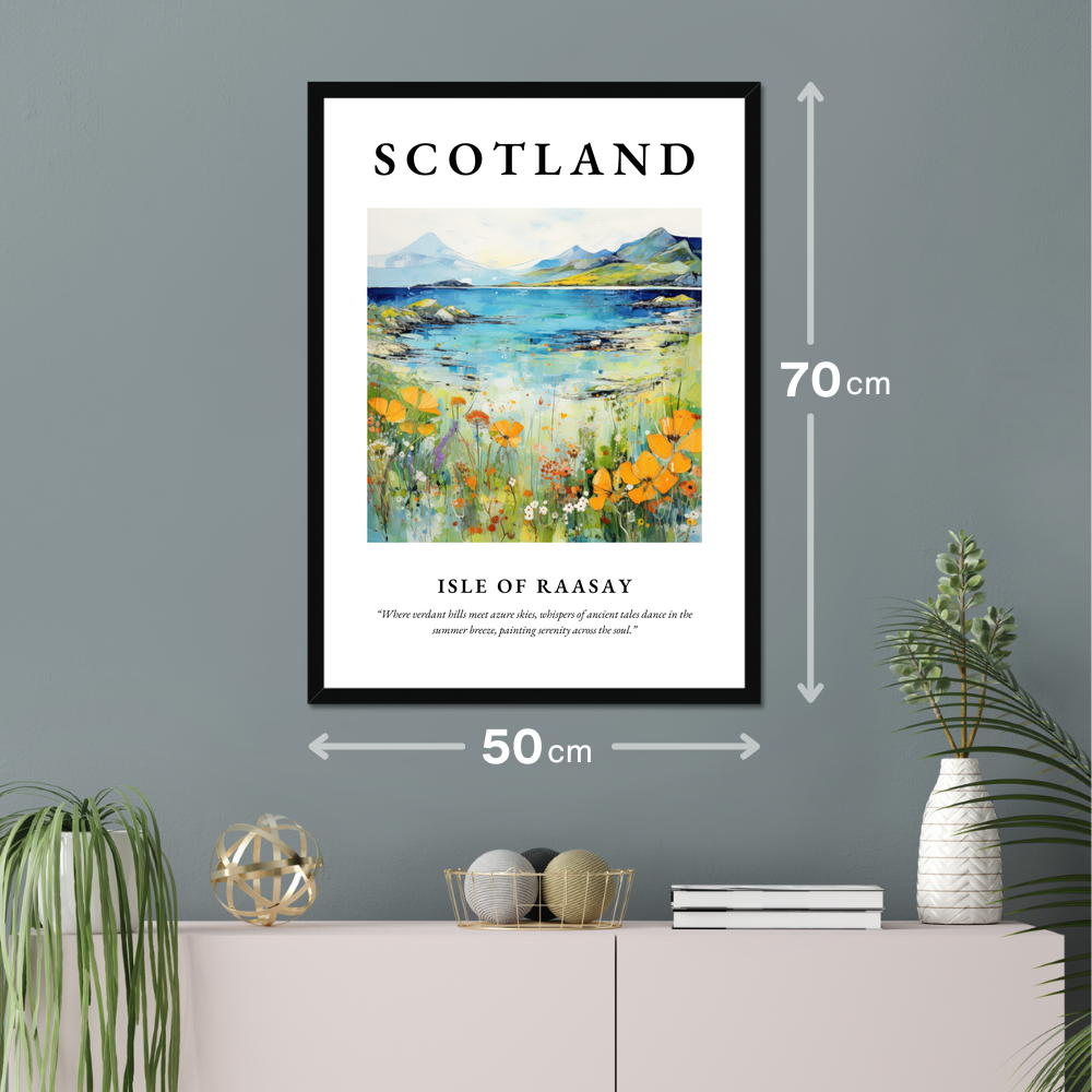 Poster of Isle of Raasay hanging on a wall