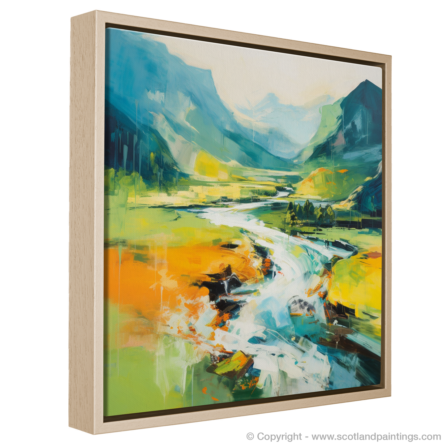 Painting and Art Print of River Garry, Highlands in summer entitled "Summer Rhapsody: An Abstract Homage to River Garry and the Highlands".