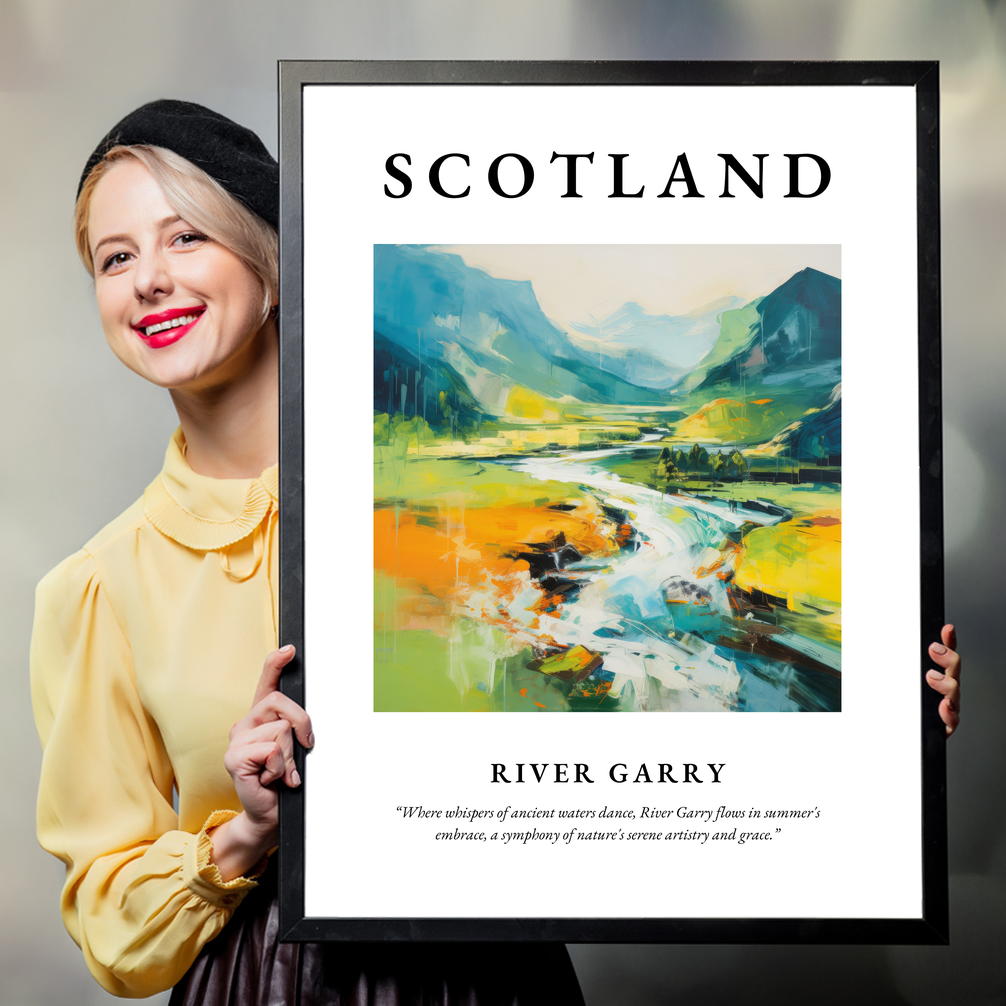 Person holding a poster of River Garry