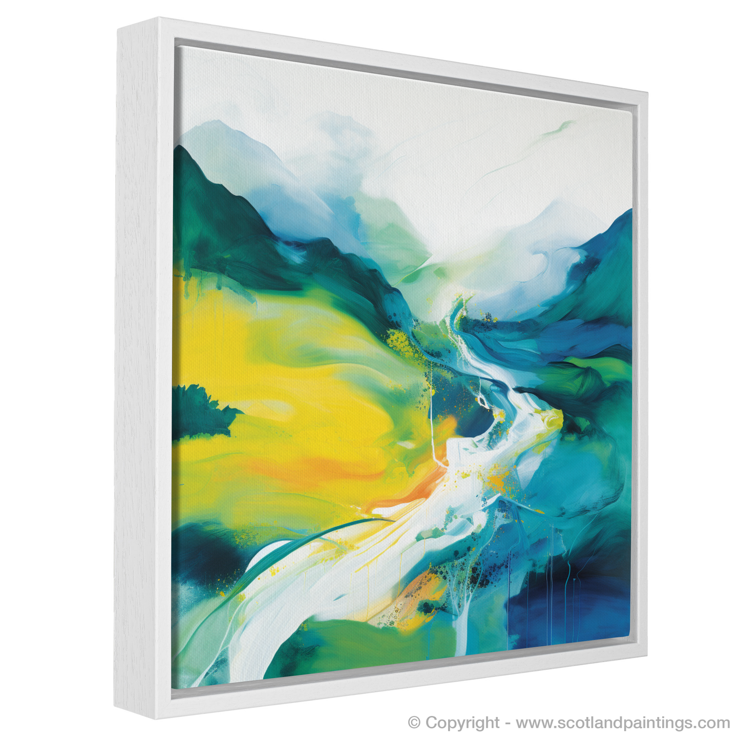 Painting and Art Print of River Garry, Highlands in summer entitled "Summer Symphony on River Garry".