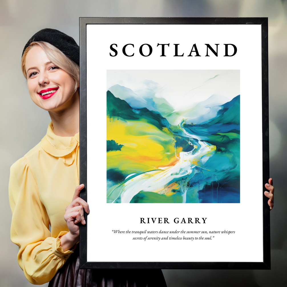 Person holding a poster of River Garry