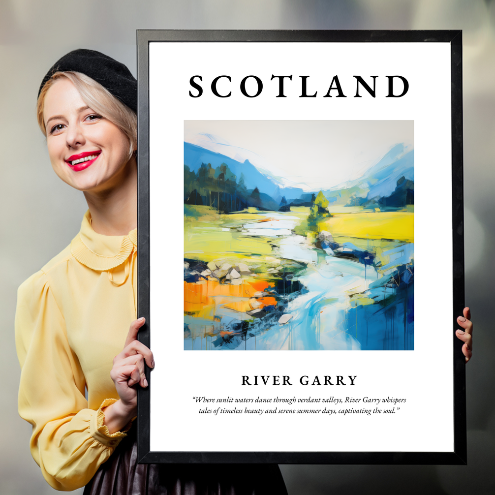 Person holding a poster of River Garry