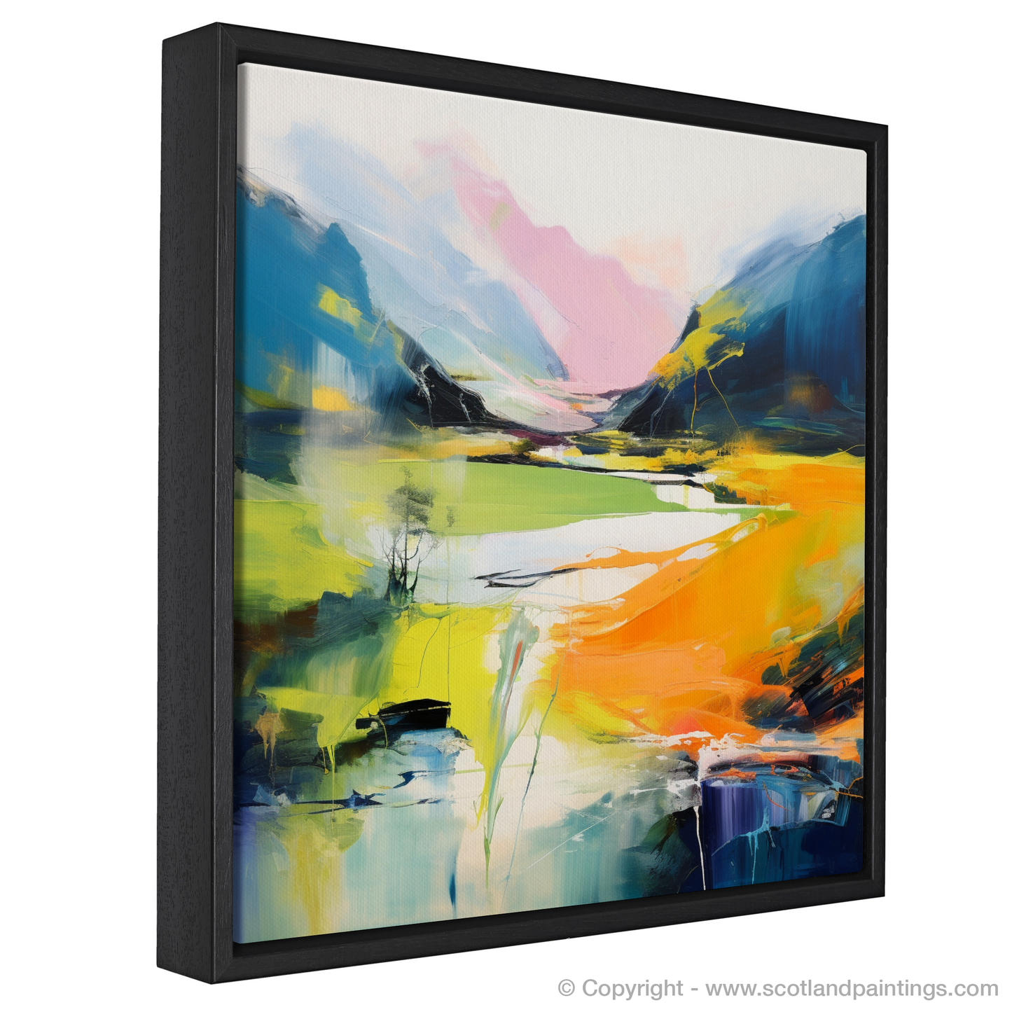 Painting and Art Print of River Garry, Highlands in summer. Summer Rhapsody: River Garry Highlands.