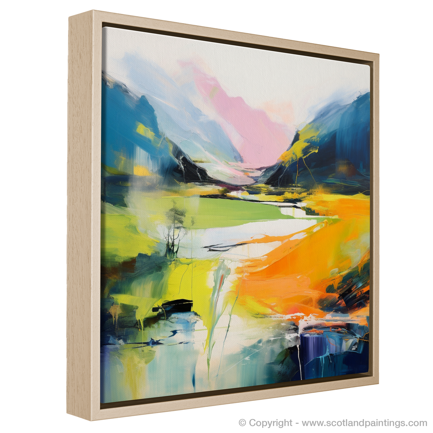 Painting and Art Print of River Garry, Highlands in summer. Summer Rhapsody: River Garry Highlands.