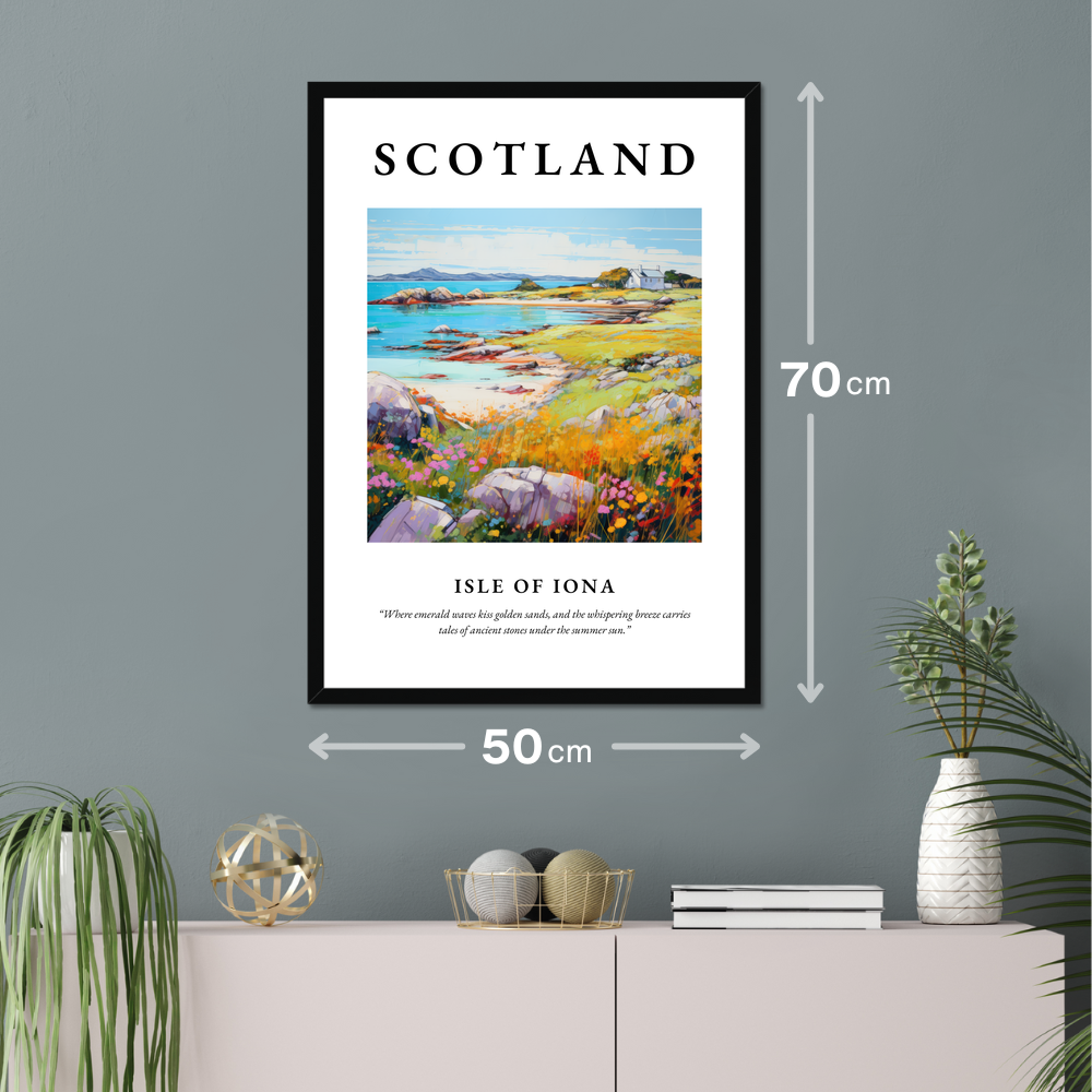 Poster of Isle of Iona hanging on a wall