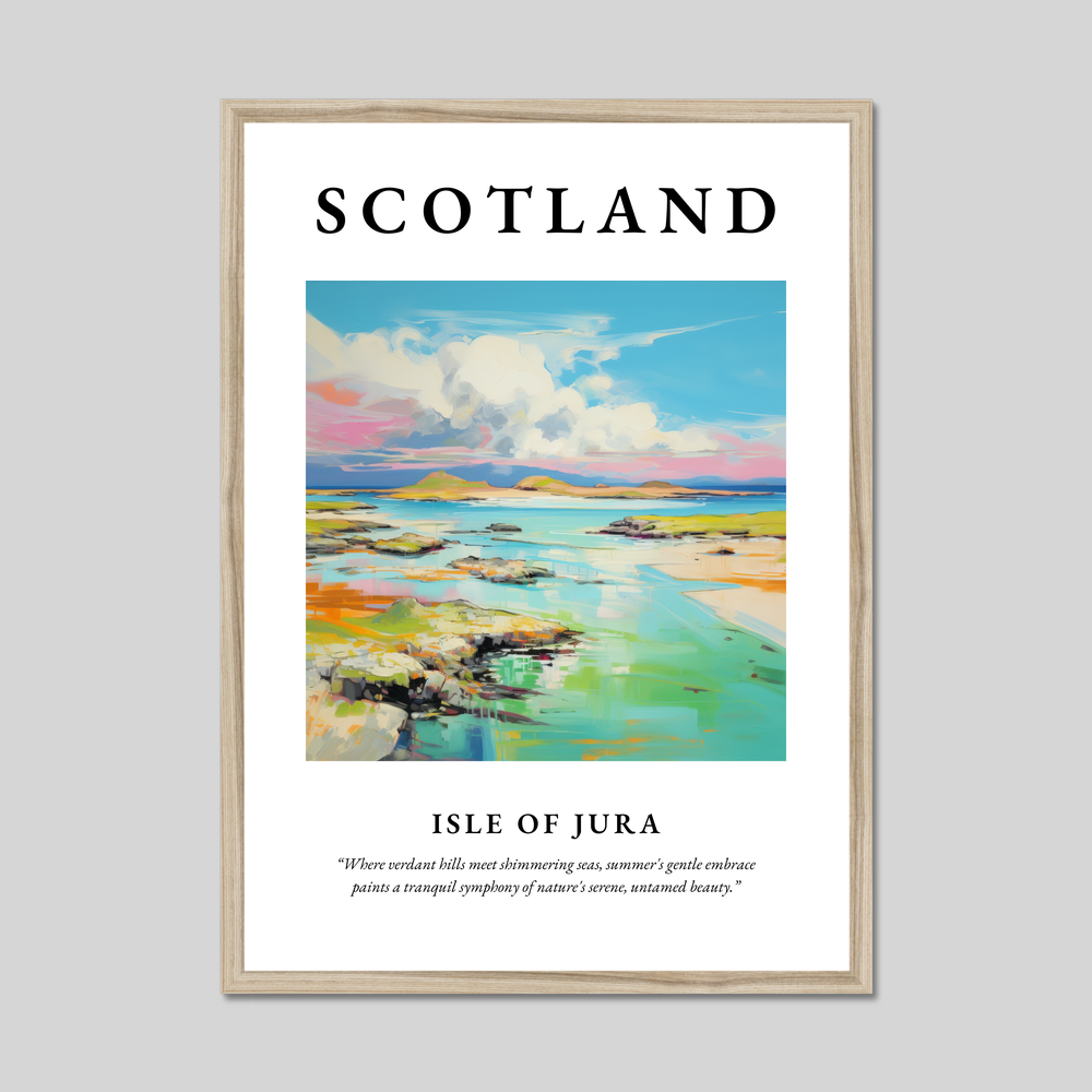 Poster in a natural frame with the word Scotland