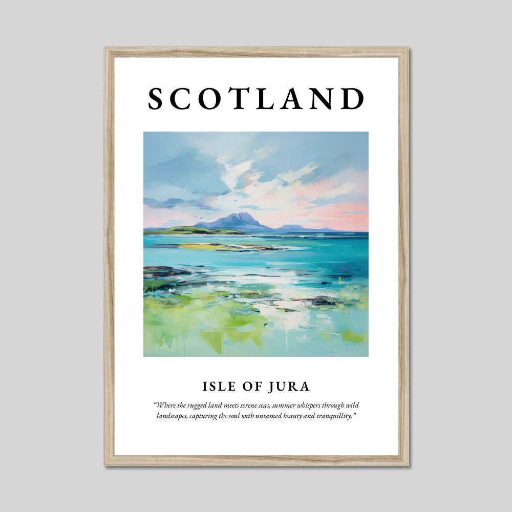 Poster in a natural frame with the word Scotland