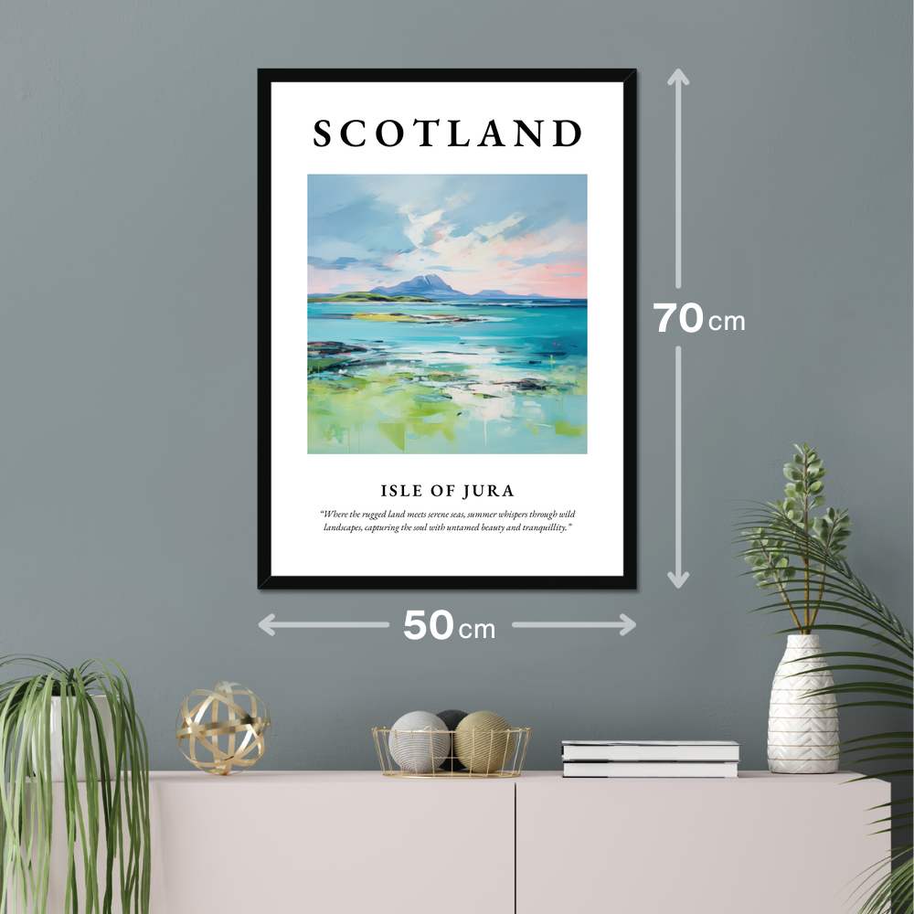 Poster of Isle of Jura hanging on a wall