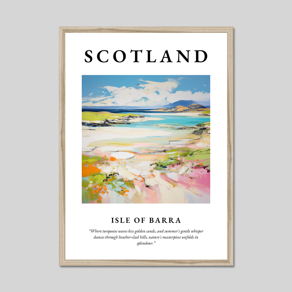 Poster in a natural frame with the word Scotland