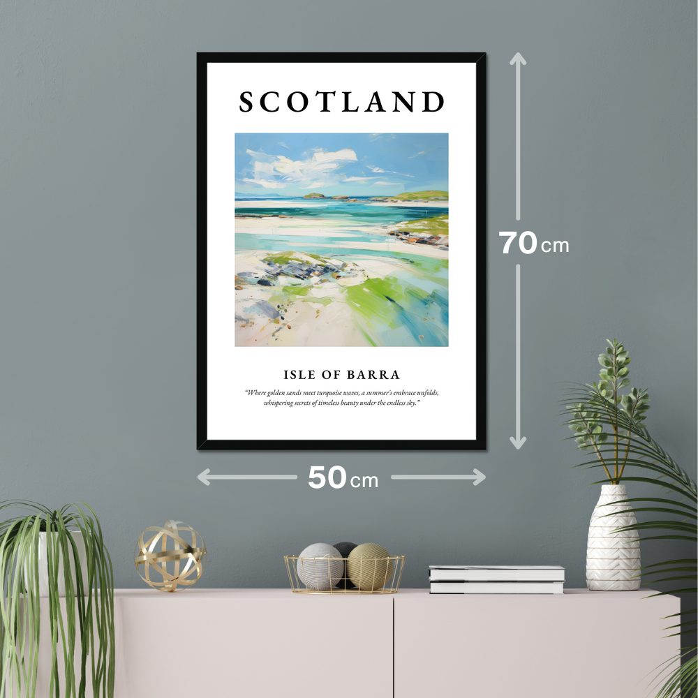 Poster of Isle of Barra hanging on a wall