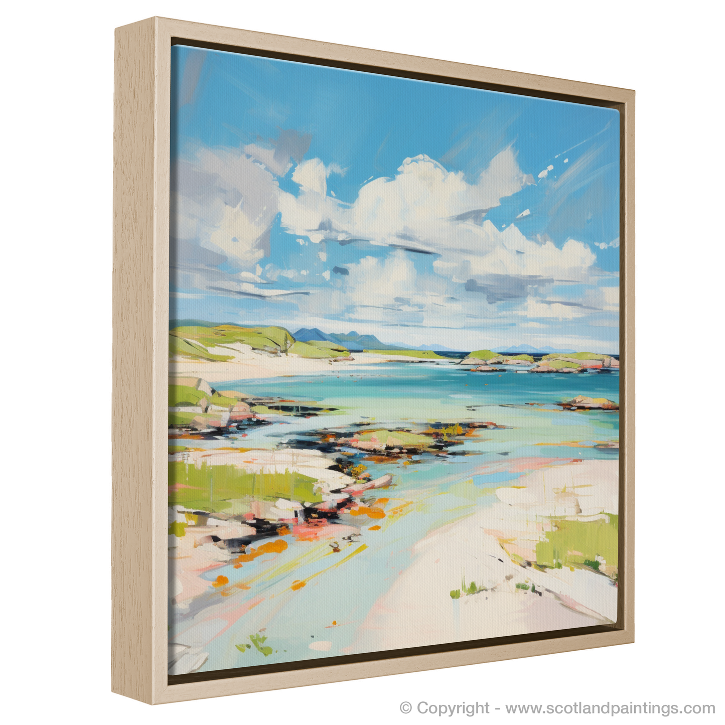 Painting and Art Print of Isle of Barra, Outer Hebrides in summer entitled "Isle of Barra Summer Bliss".