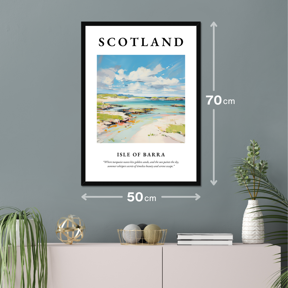 Poster of Isle of Barra hanging on a wall