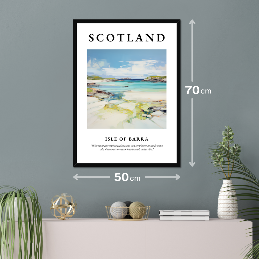 Poster of Isle of Barra hanging on a wall