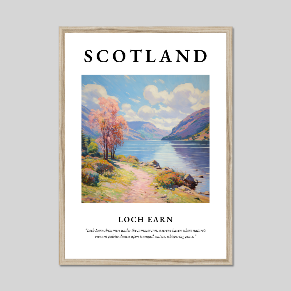 Poster in a natural frame with the word Scotland