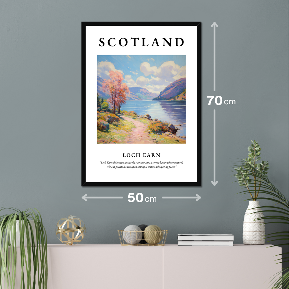 Poster of Loch Earn hanging on a wall